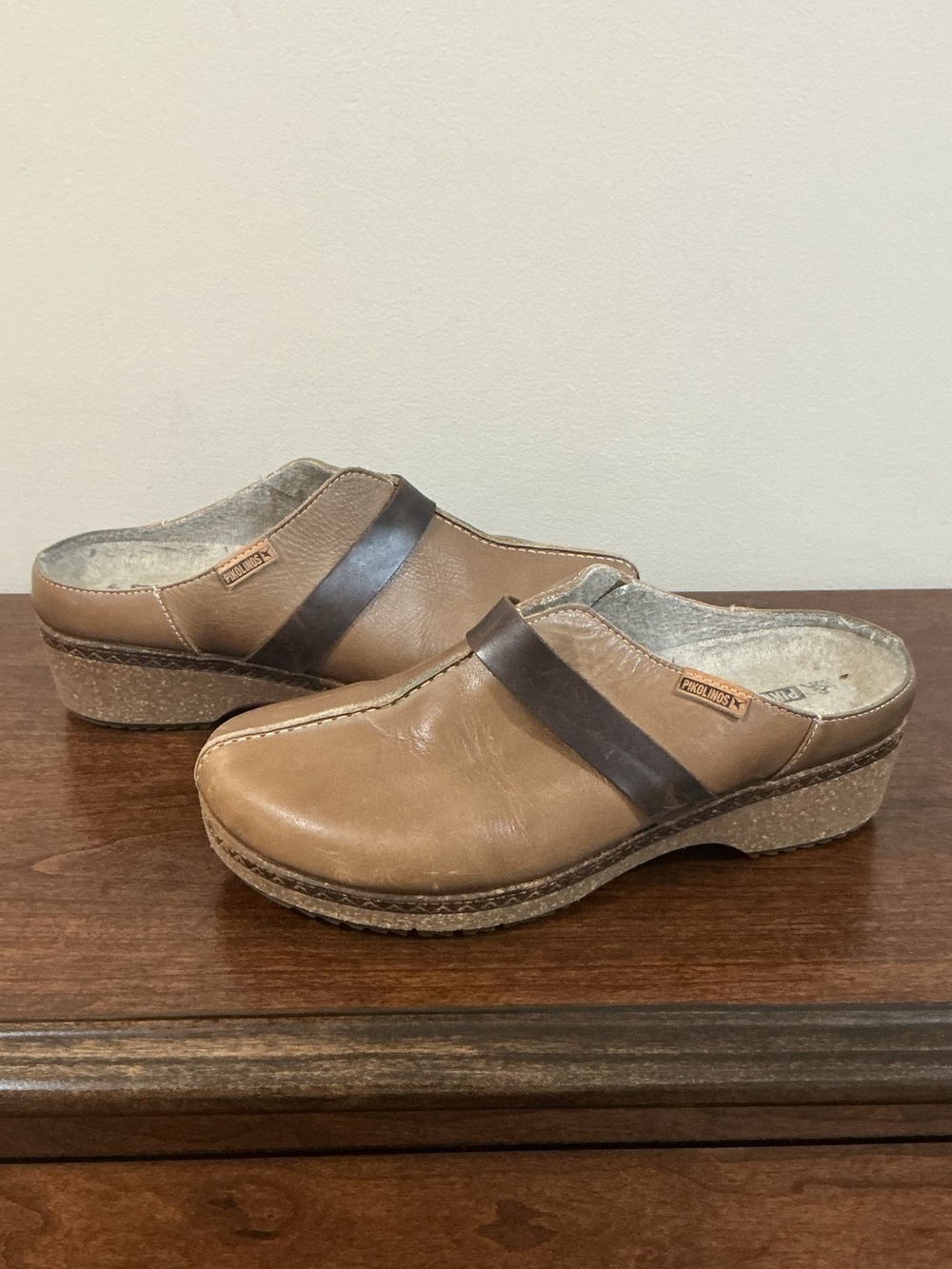 PIKOLINOS Granada Brown Leather Slip On Clog Mule Size 36 EU - 6 US